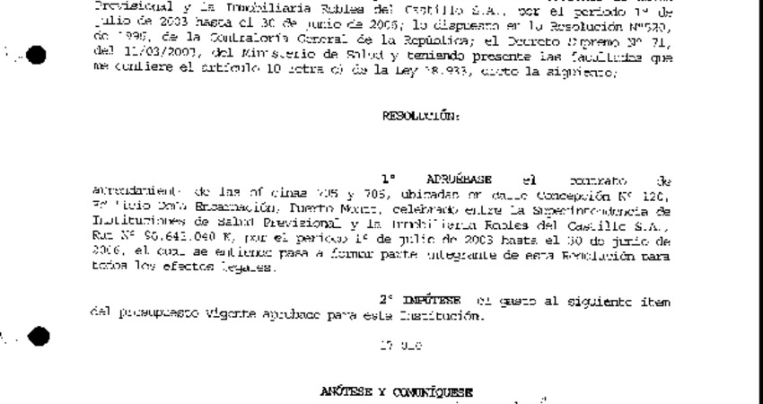 Pto Montt Of Res 507 Aprueba Contrato del 10-07-2003