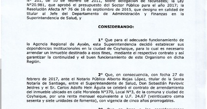 Resolución Exenta N°433 Aprueba Contrato Coyhaique