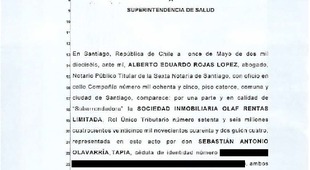 Contrato de subarrendamiento entre Sociedad inmobiliaria Olaf y la Superintendencia de Salud.